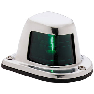 Attwood 1-Mile Deck Mount, Green Sidelight - 12V - Stainless Steel Housing, made by Attwood Marine - 66319G7 Attwood 1-Mile Deck Mount, Green Sidelight - 12V - Stainless Steel Housing, made by Attwood Marine - 66319G7
