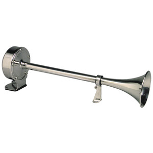 Schmitt Marine Deluxe All-Stainless Single Trumpet Horn - 12V, made by Schmitt Marine - 10027 Schmitt Marine Deluxe All-Stainless Single Trumpet Horn - 12V, made by Schmitt Marine - 10027