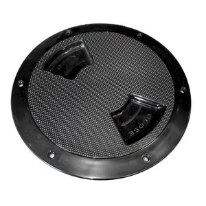 Sea-Dog Quarter-Turn Textured Deck Plate w/Internal Collar - Black - 6", made by Sea-Dog - 336367-1 Sea-Dog Quarter-Turn Textured Deck Plate w/Internal Collar - Black - 6", made by Sea-Dog - 336367-1