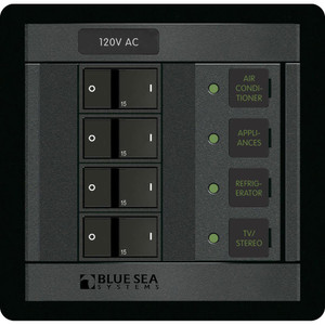 Blue Sea 1210 120V AC 4 Position, made by Blue Sea Systems - 1210 Blue Sea 1210 120V AC 4 Position, made by Blue Sea Systems - 1210