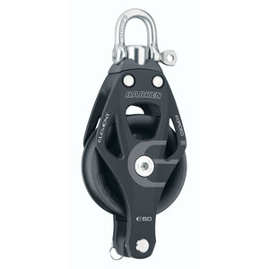 Harken 60mm Single Aluminum Element Block w/Swivel & Becket, made by Harken - 6261 Harken 60mm Single Aluminum Element Block w/Swivel & Becket, made by Harken - 6261