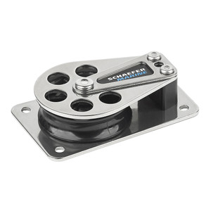 Schaefer Series 5 Flat Base Cheek Block - Stainless Steel Cheeks, made by Schaefer Marine - 505-11 Schaefer Series 5 Flat Base Cheek Block - Stainless Steel Cheeks, made by Schaefer Marine - 505-11