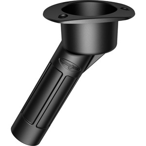 Mate Series Plastic 30° Rod & Cup Holder - Open - Oval Top - Black, made by Mate Series - P2030B Mate Series Plastic 30° Rod & Cup Holder - Open - Oval Top - Black, made by Mate Series - P2030B