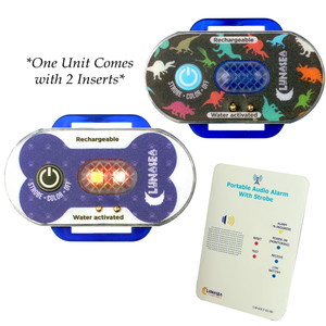 Lunasea Child/Pet Safety Water Activated Strobe Light w/RF Transmitter & Portable Audio/Visual Receiver - Blue Case, made by Lunasea Lighting - LLB-63BB-F0-K2 Lunasea Child/Pet Safety Water Activated Strobe Light w/RF Transmitter & Portable Audio/Visual Receiver - Blue Case, made by Lunasea Lighting - LLB-63BB-F0-K2