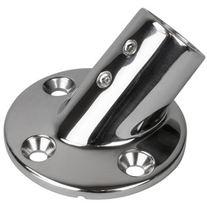 Sea-Dog Rail Base Fitting 2-3/4" Round Base 45° 316 Stainless Steel - 1" OD, made by Sea-Dog - 280451-1 Sea-Dog Rail Base Fitting 2-3/4" Round Base 45° 316 Stainless Steel - 1" OD, made by Sea-Dog - 280451-1
