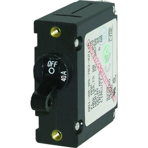 Blue Sea 7224 AC / DC Single Pole Magnetic World Circuit Breaker - 40 Amp, made by Blue Sea Systems - 7224 Blue Sea 7224 AC / DC Single Pole Magnetic World Circuit Breaker - 40 Amp, made by Blue Sea Systems - 7224