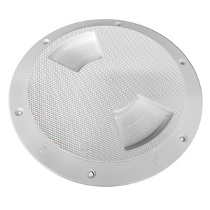 Sea-Dog Quarter-Turn Textured Deck Plate w/Internal Collar - White - 5", made by Sea-Dog - 336352-1 Sea-Dog Quarter-Turn Textured Deck Plate w/Internal Collar - White - 5", made by Sea-Dog - 336352-1