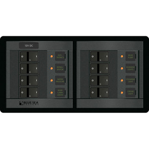 Blue Sea 1225 12V DC 8 Position - Horizontal, made by Blue Sea Systems - 1225 Blue Sea 1225 12V DC 8 Position - Horizontal, made by Blue Sea Systems - 1225