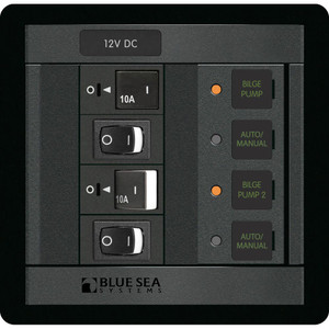 Blue Sea 1522 360 Panel Dual Bilge Pump Control, made by Blue Sea Systems - 1522 Blue Sea 1522 360 Panel Dual Bilge Pump Control, made by Blue Sea Systems - 1522