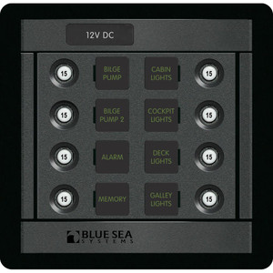 Blue Sea 1450 DC 8 Position CLB Square, made by Blue Sea Systems - 1450 Blue Sea 1450 DC 8 Position CLB Square, made by Blue Sea Systems - 1450