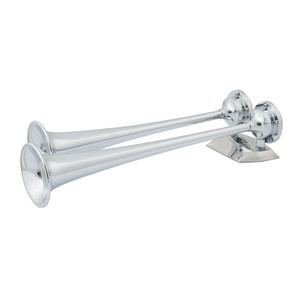 Marinco 12V Chrome Plated Dual Trumpet Air Horn, made by Marinco - 10106 Marinco 12V Chrome Plated Dual Trumpet Air Horn, made by Marinco - 10106