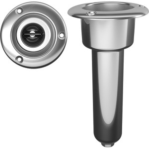 Mate Series Stainless Steel 0° Rod & Cup Holder - Drain - Round Top, made by Mate Series - C1000D Mate Series Stainless Steel 0° Rod & Cup Holder - Drain - Round Top, made by Mate Series - C1000D