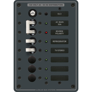 Blue Sea 8101 ELCI GFCI Panel AC 5 Position, made by Blue Sea Systems - 8101 Blue Sea 8101 ELCI GFCI Panel AC 5 Position, made by Blue Sea Systems - 8101