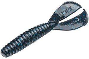 Strike King Rage Twin Tail Menace Grub 4" 8ct Black Blue Flake, made by Strike King Baits - Strike King Rage Twin Tail Menace Grub 4" 8ct Black Blue Flake, made by Strike King Baits -