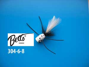 Betts Bee Pop White/Black/White Size 6, made by Betts Tackle - Betts Bee Pop White/Black/White Size 6, made by Betts Tackle -