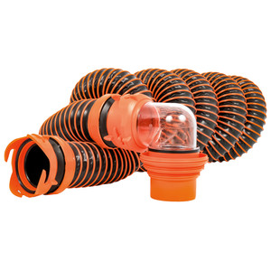 Camco RhinoEXTREME 15' Sewer Hose Kit w/ Swivel Fitting 4 In 1 Elbow Caps, made by Camco - 39859 Camco RhinoEXTREME 15' Sewer Hose Kit w/ Swivel Fitting 4 In 1 Elbow Caps, made by Camco - 39859