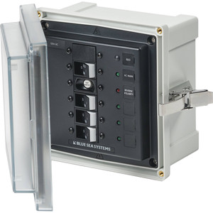 Blue Sea 3128 - SMS Panel Enclosure w/ELCI (30A) & 3 Branch (15A) - 120V AC, made by Blue Sea Systems - 3128