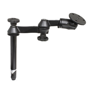 RAM Mount Double Swing Arm w/8" Male Tele-Pole - 3.68" Base, made by RAM Mounting Systems - RAM-VP-SW1-8-240 RAM Mount Double Swing Arm w/8" Male Tele-Pole - 3.68" Base, made by RAM Mounting Systems - RAM-VP-SW1-8-240