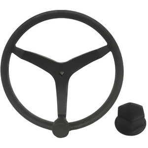 Uflex - V46 - 13.5" Stainless Steel Steering Wheel w/Speed Knob & Chrome Nut - Black, made by Uflex USA - V46B KIT Uflex - V46 - 13.5" Stainless Steel Steering Wheel w/Speed Knob & Chrome Nut - Black, made by Uflex USA - V46B KIT
