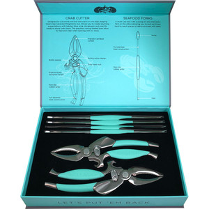Toadfish Crab/Lobster Tool Set - 2 Shell Cutters & 4 Seafood Forks, made by Toadfish - 1022 Toadfish Crab/Lobster Tool Set - 2 Shell Cutters & 4 Seafood Forks, made by Toadfish - 1022