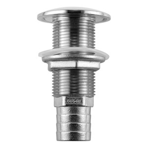 Attwood Stainless Steel Thru-Hull Standard Straight Barbed - 1" Inner Diameter, made by Attwood Marine - 66548-3 Attwood Stainless Steel Thru-Hull Standard Straight Barbed - 1" Inner Diameter, made by Attwood Marine - 66548-3