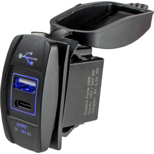 Sea-Dog USB & USB-C Rocker Switch Style Power Socket, made by Sea-Dog - 426521-1 Sea-Dog USB & USB-C Rocker Switch Style Power Socket, made by Sea-Dog - 426521-1