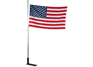 Flagpole Pushbutton 20ft Telescoping W/foot & Us Flag Flagpole Pushbutton 20ft Telescoping W/foot & Us Flag