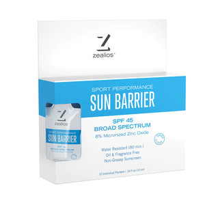 Zealios Sun Barrier SPF 45 Sunscreen - 0.34oz 10ct Box, made by Zealios - Zealios Sun Barrier SPF 45 Sunscreen - 0.34oz 10ct Box, made by Zealios -
