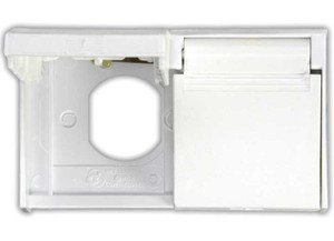 Duplex Weatherproof Outlet Cover Polar White, made by JR PRODUCTS - 47505 Duplex Weatherproof Outlet Cover Polar White, made by JR PRODUCTS - 47505