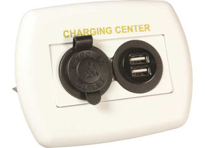 12v/usb Charging Center White, made by JR PRODUCTS - 15085 12v/usb Charging Center White, made by JR PRODUCTS - 15085