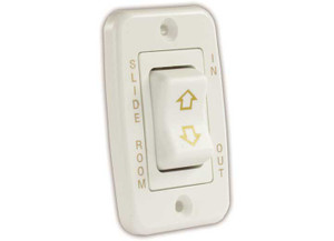 Low Profile Single Slideout Switch White, made by JR PRODUCTS - 12345 Low Profile Single Slideout Switch White, made by JR PRODUCTS - 12345