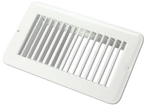 4in X 8in Floor Register Undampered Metal White, made by JR PRODUCTS - 02-28945 4in X 8in Floor Register Undampered Metal White, made by JR PRODUCTS - 02-28945
