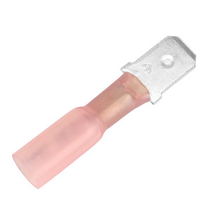 Pacer 22-18 AWG Heat Shrink Male Disconnect - 25 Pack, made by Pacer Group - TDE18-250M-25 Pacer 22-18 AWG Heat Shrink Male Disconnect - 25 Pack, made by Pacer Group - TDE18-250M-25