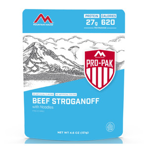 Pro Pak Beef Stroganoff, made by Mountain House - Pro Pak Beef Stroganoff, made by Mountain House -