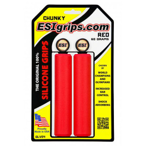 Chunky Red Bike Grip, made by ESI - Chunky Red Bike Grip, made by ESI -