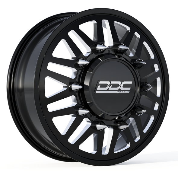 RAM Dually Wheel Kit 94-18 RAM 92-10 GM Aftermath Black/Milled 20X8.25 8X165 12.50