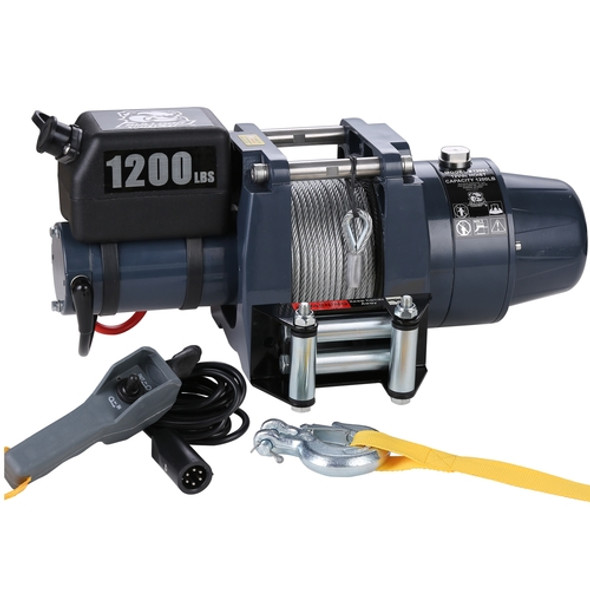 Hoist 1200 LB 12vDC Wire Rope Bulldog Winch