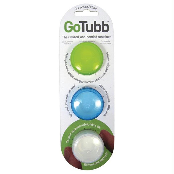 Gotubb Sm 3Pk Clear,Blue,Green