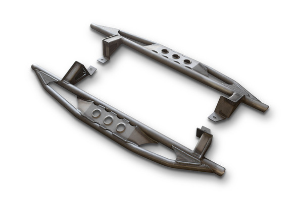 JK 2-Door Frame-Mount Ricochet Rockers Bare Steel Pair 17-08-040 Poison Spyder