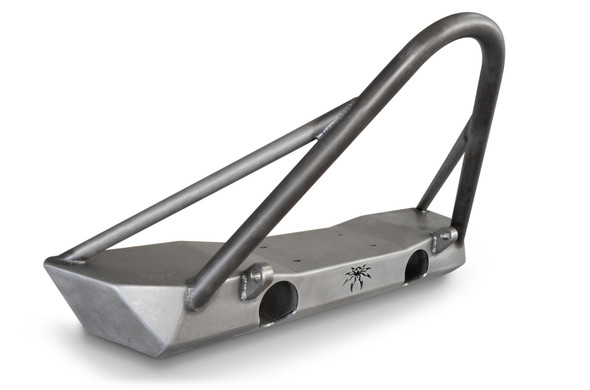 JK Brawler Lite Front Bumper With Shackle Tabs, Trail Stinger And Tube Gussets In Bare Steel 17-59-010-DST Poison Spyder