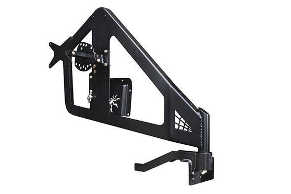 JK Frame Mounted Tire Carrier Black Steel 17-62-030TP1 Poison Spyder