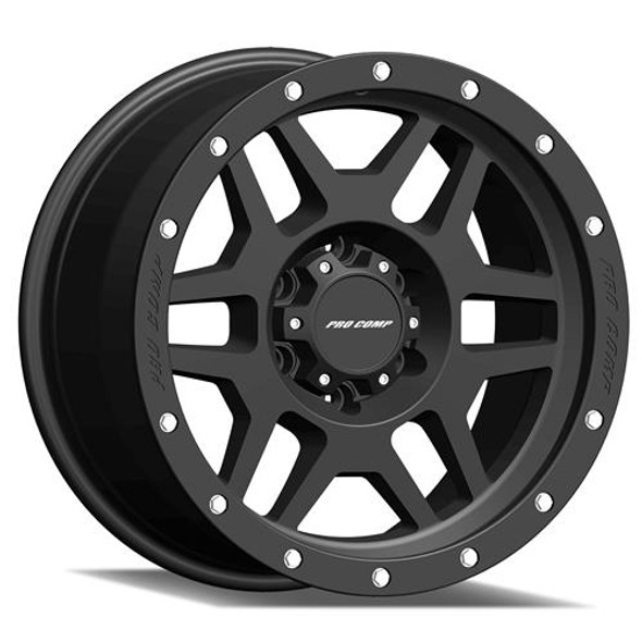Series 41 Phaser 20X9 With 6 On 135 Bolt Pattern -12 Backspace Satin Black With Stainless Steel Bolts Finish Pro Comp Alloy Wheels
