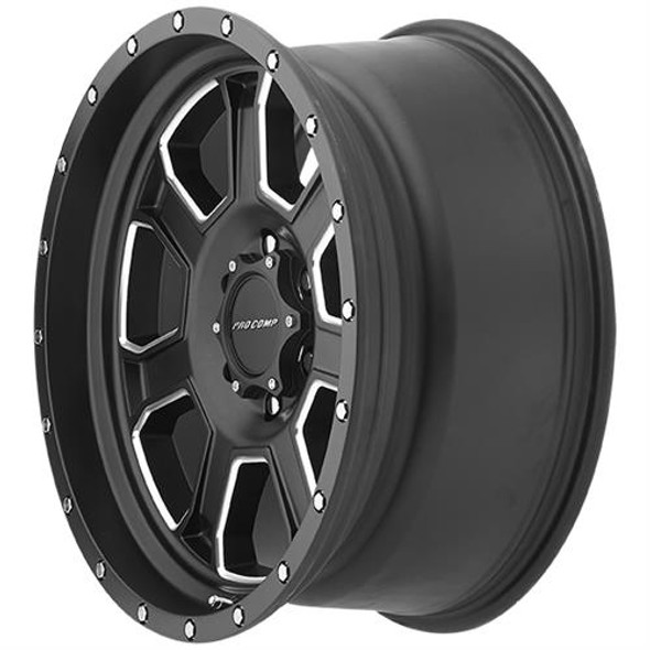 Series 5143 Sledge 17x9 with 5 on 5 Bolt Pattern 4.75 Backspace Satin Black and Milled Finish Pro Comp Alloy Wheels