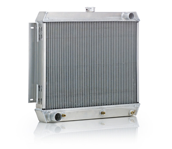 Downflow Radiator Factory-Fit Natural Finish for 46-52 Ford F100 Pickup w/Auto Trans Passenger Hose Be Cool Radiator