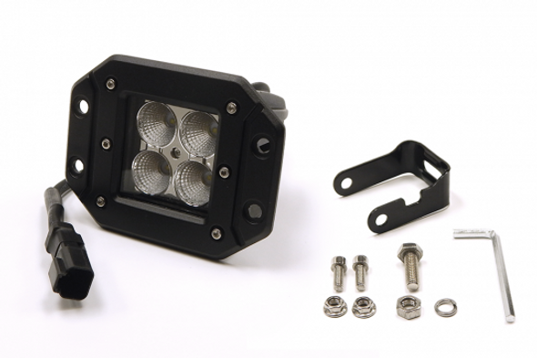 3.0 X 3.0 Inch 16W Square Flush Mount LED Light Spot Beam 1,440 Lumens Each Southern Truck Lifts