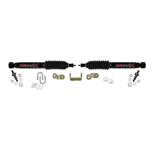 Steering Stabilizer Dual Kit Black  Dual Kit Can Only Be Used w/Skyjacker Suspension Lift For 1500HD and 3/4 and 1 Ton Skyjacker