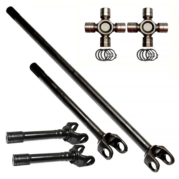 Dana 30 Front Axle Kit 27 Spline 4340 Chromoly Steel 07/Up JKUses Large U-Joints! Nitro Gear and Axle