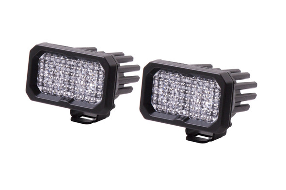 Stage Series 2 Inch LED Pod, Pro White Flood Standard RBL Pair