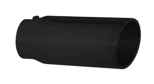Exhaust Tail Pipe Tip 4 in ID x 7 in OD x 18 in L Bolt On Hardware Not Incl Black Finish 304 Stainless Steel Pypes Exhaust