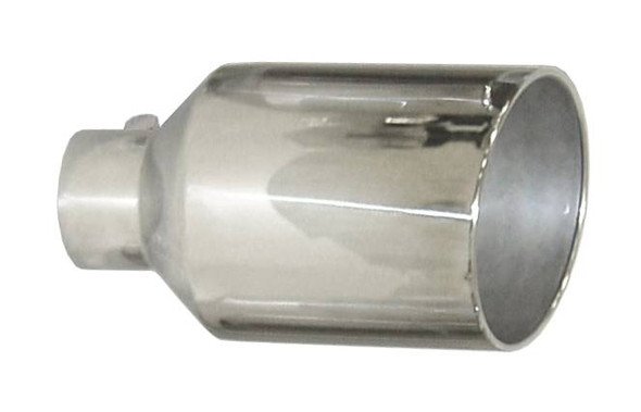 Exhaust Tail Pipe Tip 4 in ID X 10 in OD X 18 in L Rolled W 10 in Tip Bolt On Hardware Not Incl Polished 304 Stainless Steel Pypes Exhaust
